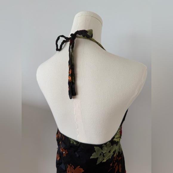Vintage Le Château 100% Silk Y2K Halter Mini Dress — XL - Picture 6 of 9